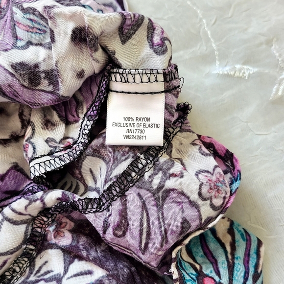 Xhilaration Y2K Strapless Dress Swimsuit Cover Up With Tropical Florals - Picture 9 of 9